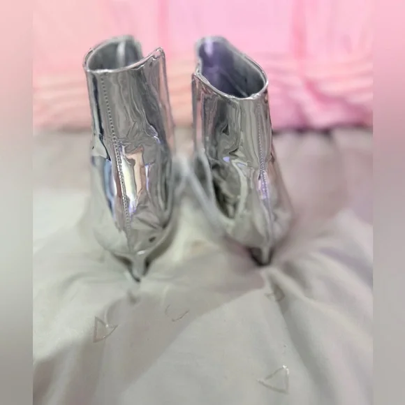 Gianni Bini Silver Heeled Boots - Picture 4 of 6